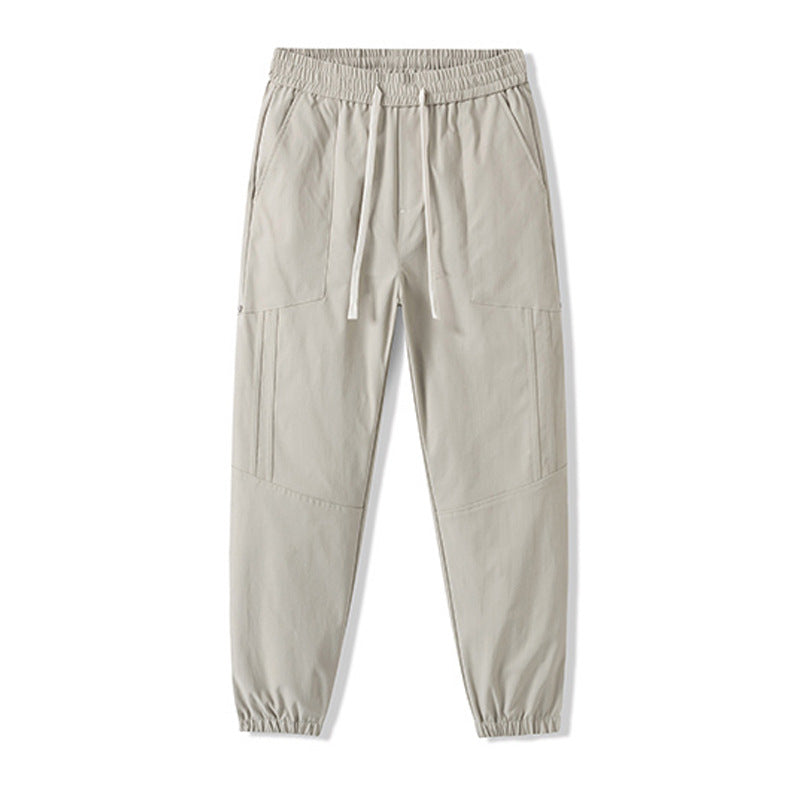 CBA7005-124B 春秋季鉚釘分割拼接束腳褲寬鬆薄款休閒褲(3色)