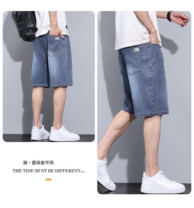 CBSUK7811-65B 夏季萊塞爾薄款冰絲牛仔五分中褲(2色)