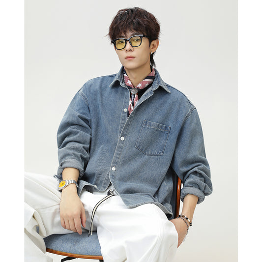 CBDMC3993-8H 長袖襯衫秋季寬鬆水洗牛仔襯衣(3色)