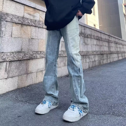 CBA502-100B 港風夏個性字母牛仔褲長褲