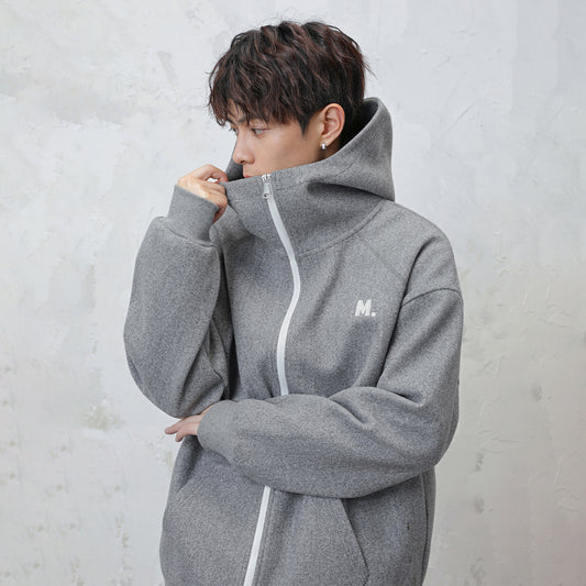 CBCMW3952-8H 重磅毛呢連帽秋季復古撞色拉鍊外套(男女同款.4色)