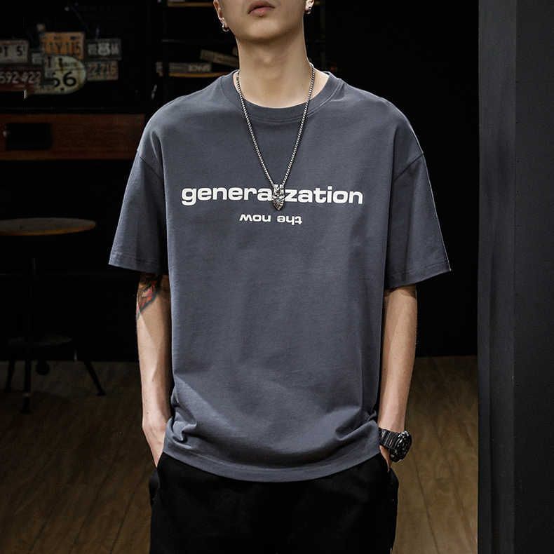 CBE367-96B 純棉200克國潮T恤夏季短袖t恤潮牌ins寬鬆大碼(6色)