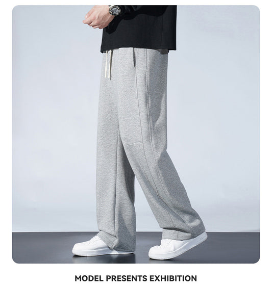 CBA1887-124B 彎刀褲秋季華棉垂感寬鬆直筒休閒闊腿褲(3色)