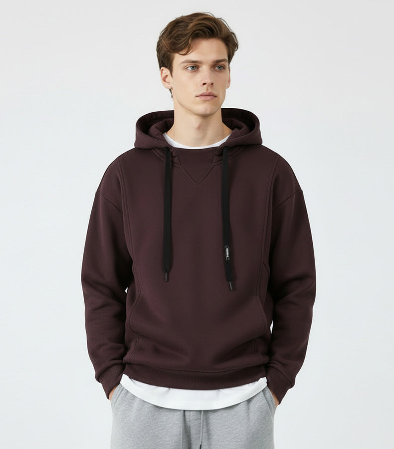 CBDdj55682-124B 拼接三角420G連帽春秋季寬鬆加絨帽衫(5色)