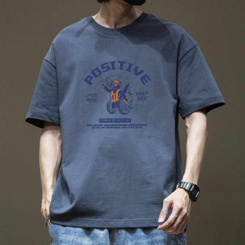 CBE631-96B 純棉200克美式古卡通印花T恤(5色)