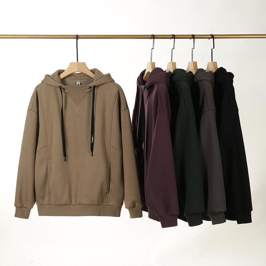 CBDdj55682-124B 拼接三角420G連帽春秋季寬鬆加絨帽衫(5色)