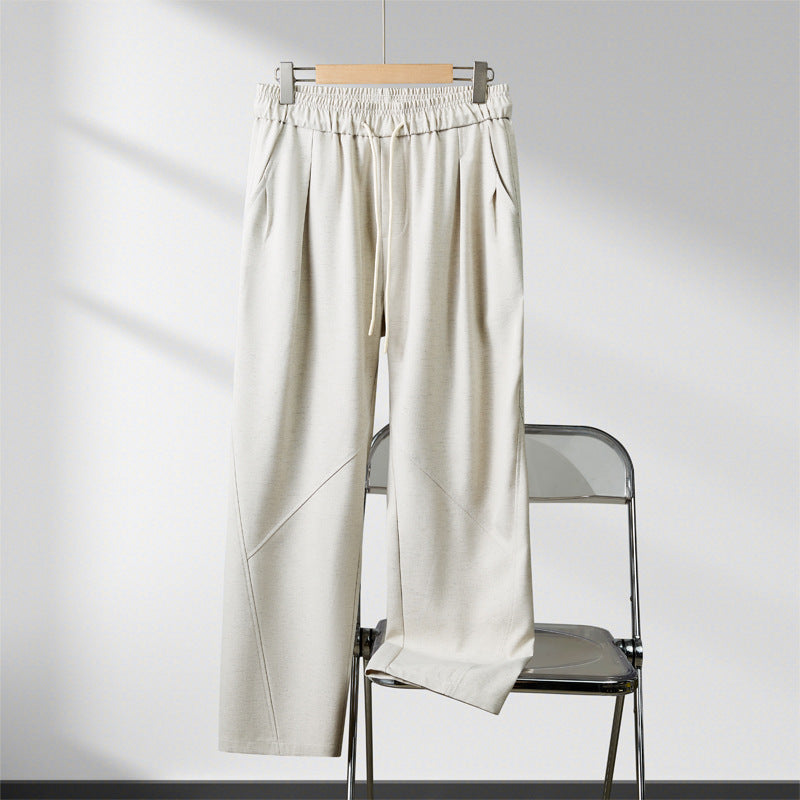 CBA93273-124B 日系390g秋季寬鬆亞麻直筒休閒褲(3色)