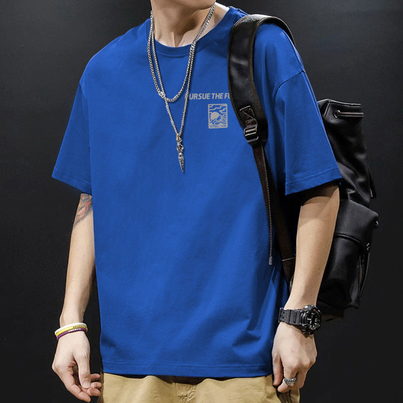 CBE2165-96B 夏季純棉200克短袖T恤圓領印花(9色)