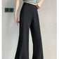 CGA6953-14B 春夏季西裝褲窄版闊腿褲高腰微喇叭直筒休閒拖地褲(4色.常規.加長款)