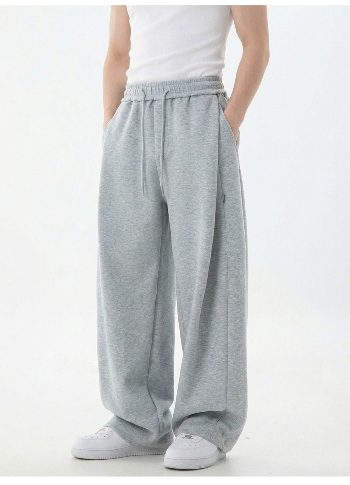 CBAOK2554-8H 春季分割拼接垂感寬鬆衛褲微收脚長褲(2色)