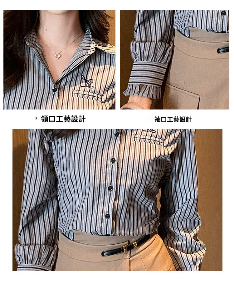 CGD9668-4B 春裝條紋襯衫