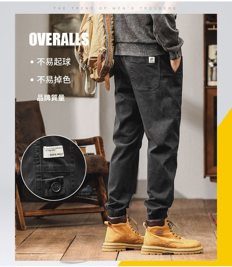 CBACFG26-65B 美式重磅純棉工裝褲直筒耐磨彈力束脚(3色)
