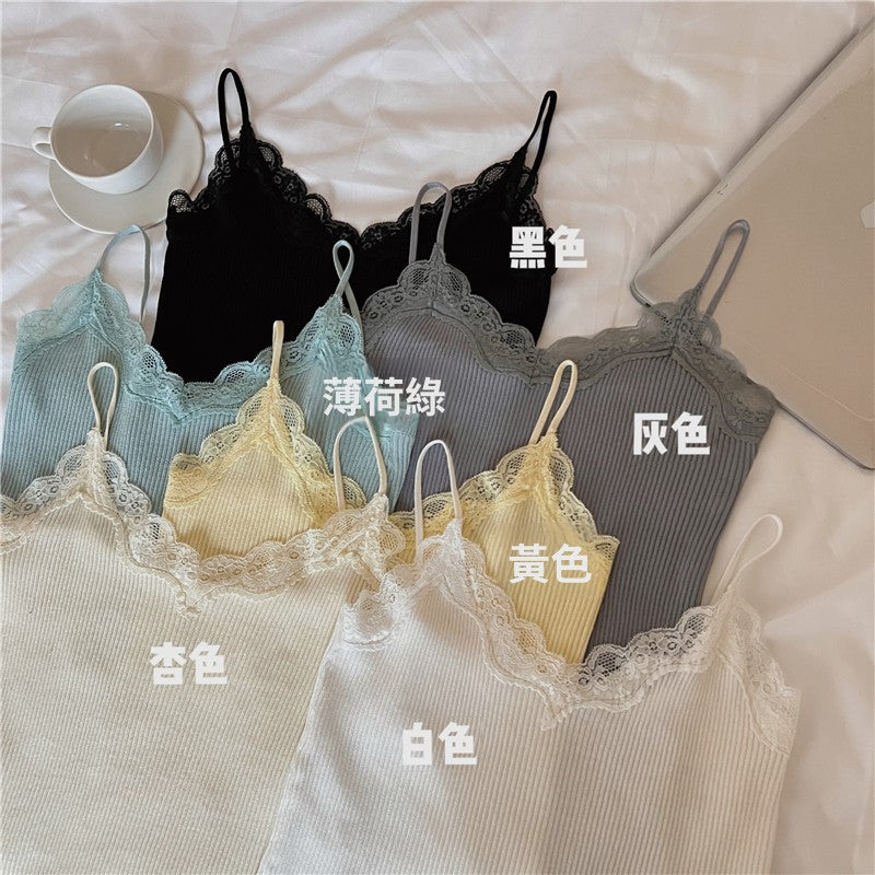 CGF80006-71B 春夏蕾絲內搭吊帶背心+防嗮衫(6色)