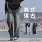 CBATS112-65B 水洗牛仔褲復古水洗做舊長褲(3色)