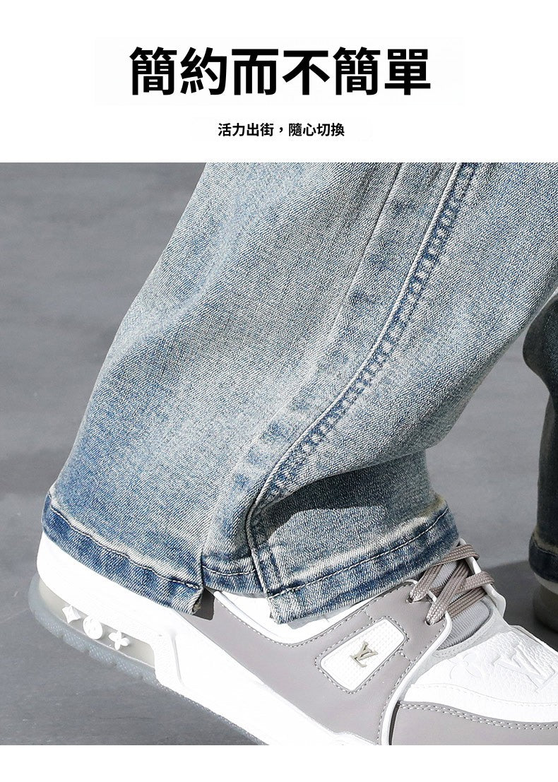 CBAYM9901-65B 春夏高街牛仔褲寬鬆直筒復古彈力褲