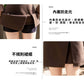 CGS8487-51B 開叉半身裙不規則雙排扣毛呢A字短裙(2色)