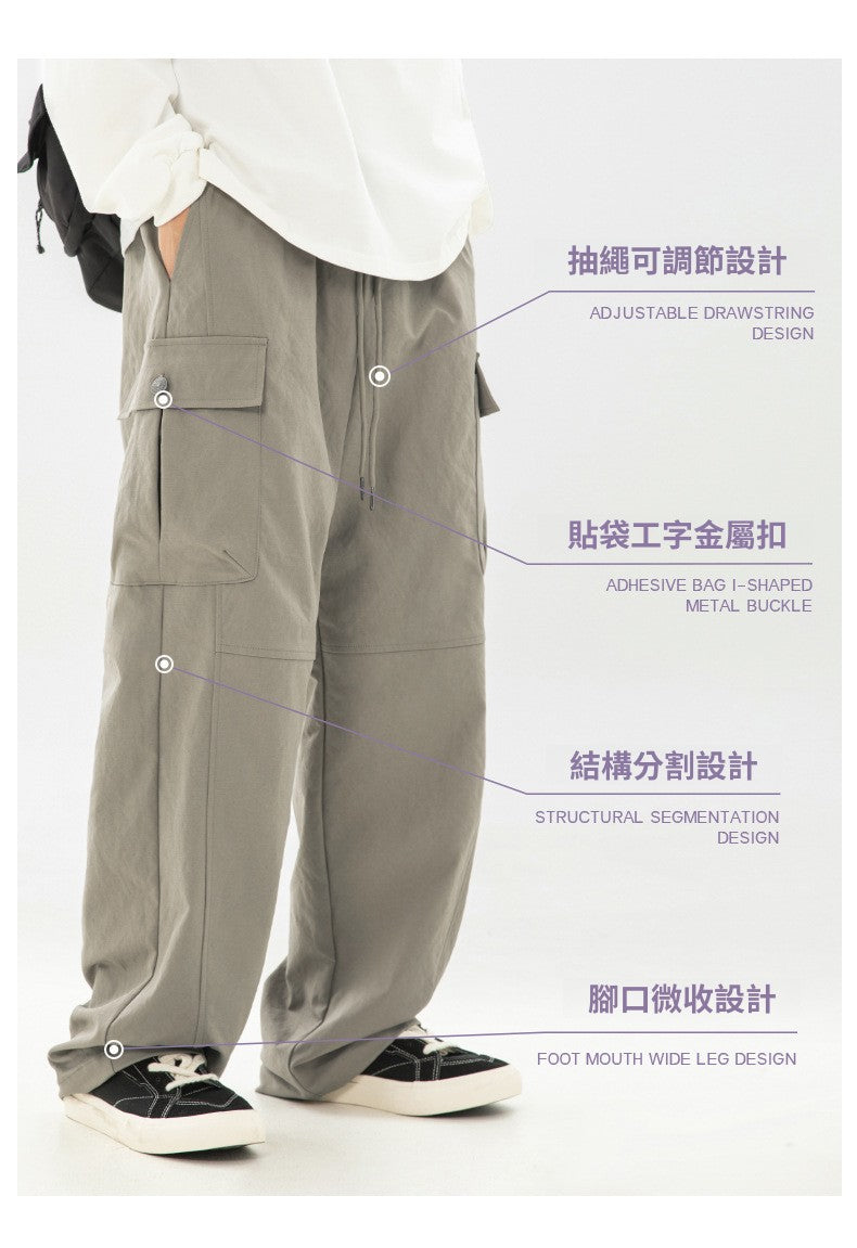 CBAMK2386-8H 結構分割設計立體口袋工裝休閒褲春季(3色)