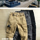 CBA337-99B 多口袋工裝風休閒長褲子九分寬束腳褲(3色)