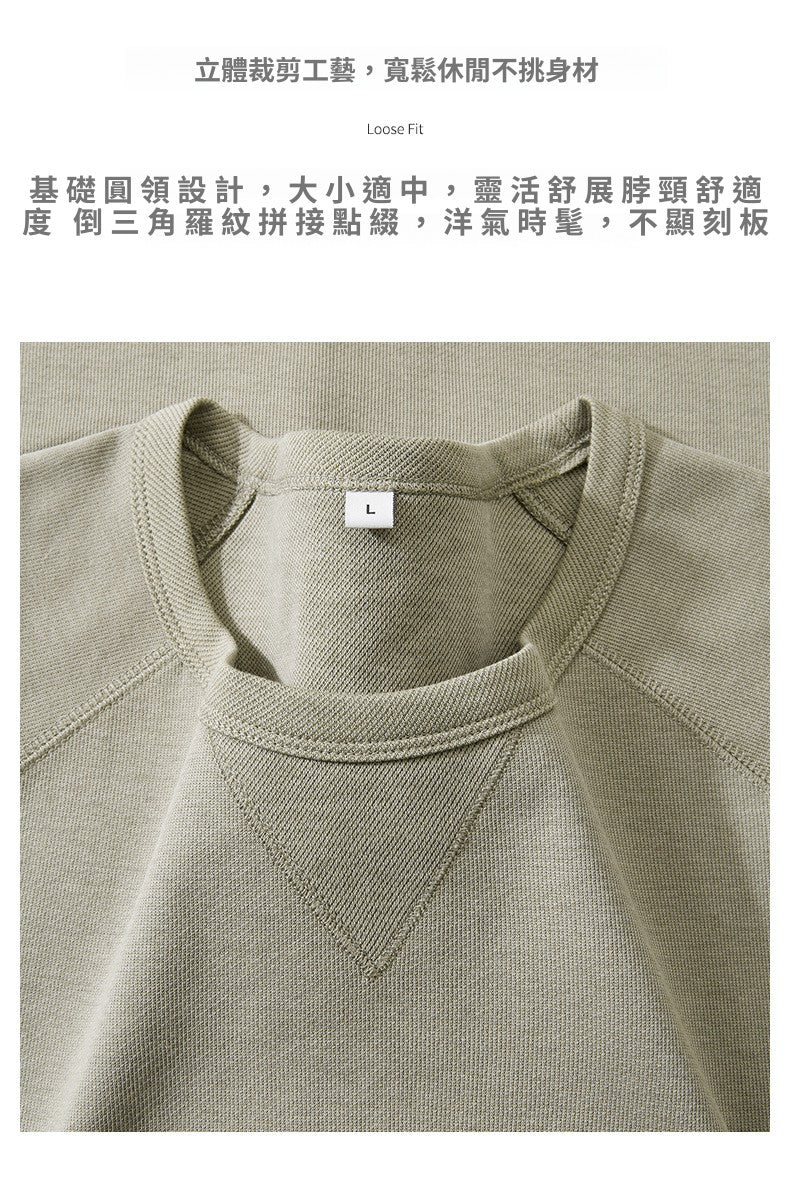 CBEB23693-124B 春夏季復古斜紋重磅短袖T恤(9色)