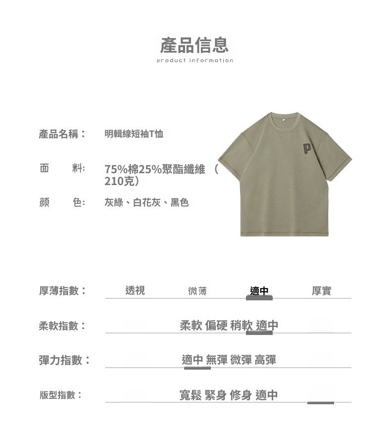 CBE21760-1-124B 斜紋棉210g字母短袖T恤夏季印花英文T恤(3色.男女同款)