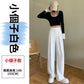 CGA8020-14B 春夏新款高腰垂感闊腿褲寬鬆雙扣顯瘦窄版拖地長褲(3色.常規.加長款)