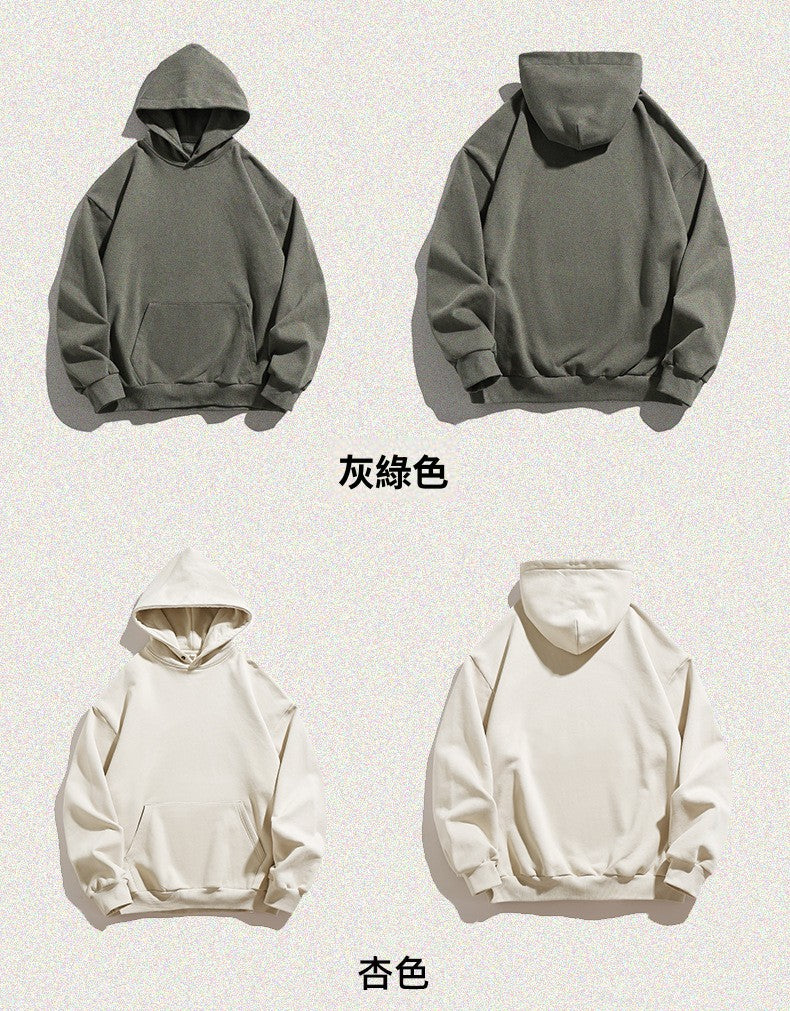 CBDK3766-1-8H 復古美式重磅連帽春季款寬鬆純長袖上衣(男女同款.4色)