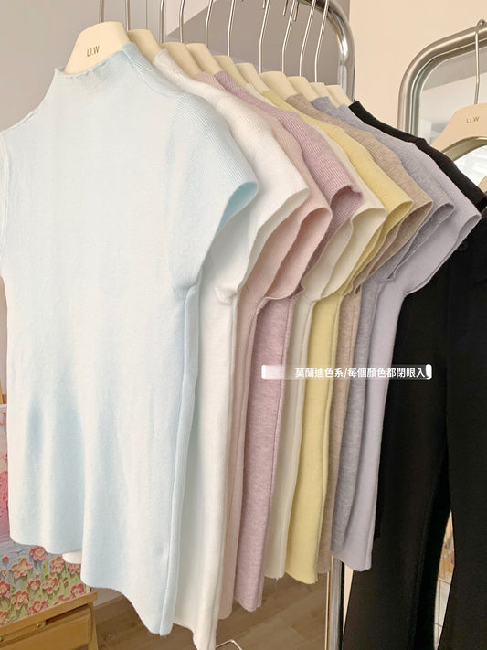 CGE5330-80B 半高領短袖T恤針織打底衫(多色可選)