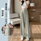 CGA9870-101B 冰絲闊腿褲夏季高腰垂感雪紡直筒褲(5色.常規.加長款)