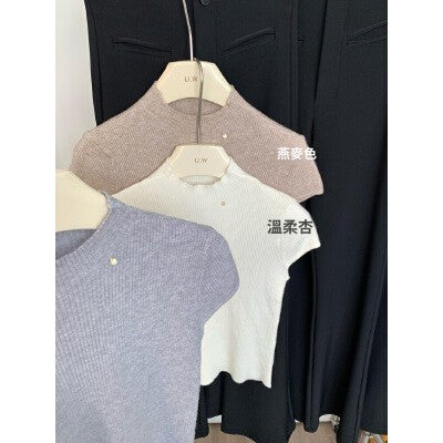 📺︎︎ CGE5914-1-80B 短款修身上衣夏季氣質短袖T恤(7色)