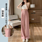 CGA9870-101B 冰絲闊腿褲夏季高腰垂感雪紡直筒褲(5色.常規.加長款)