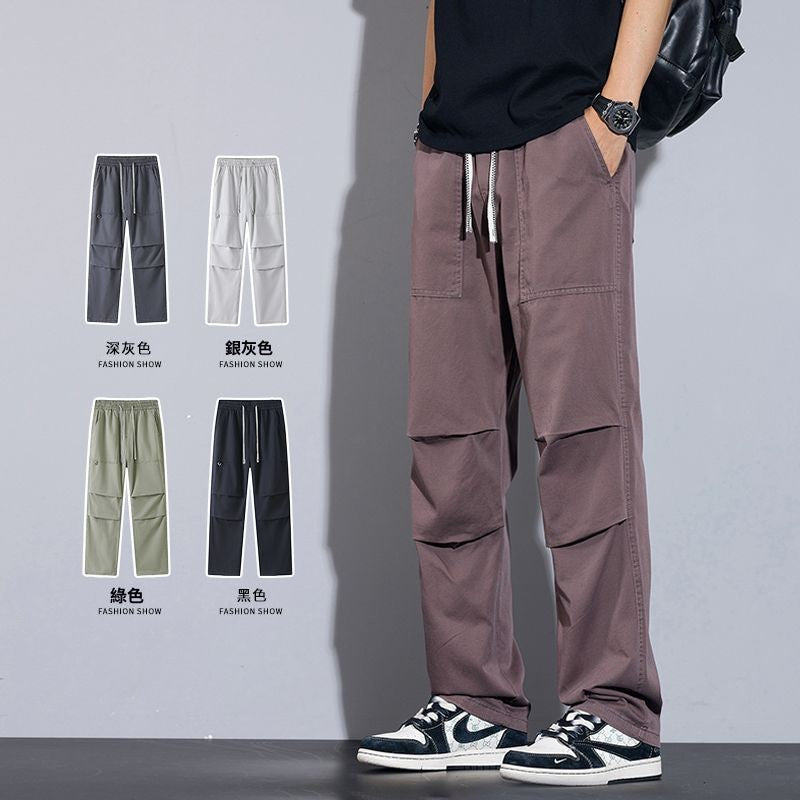 CBAMP2505-65B  夏季純棉水洗闊腿褲復古工裝褲寬鬆直筒褲(5色)
