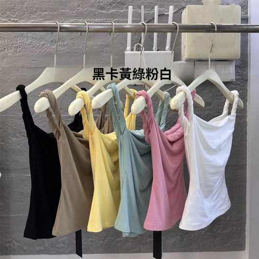 CGF3273-98B 一字領氣質扭結上衣(6色)