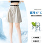 CGS6321-36H 冰絲棉麻短褲夏季薄款高腰寬鬆休閒中褲亞麻五分闊腿褲(4色)
