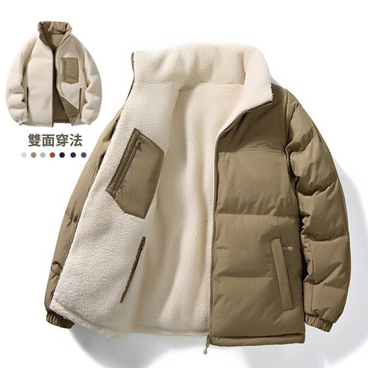 CBCS1020-124B 加厚羊羔絨冬季雙面穿棉服外套(7色.男女同款)